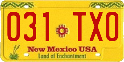 NM license plate 031TXO