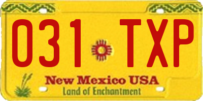 NM license plate 031TXP