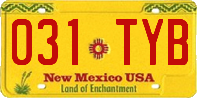 NM license plate 031TYB