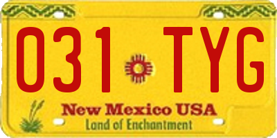 NM license plate 031TYG