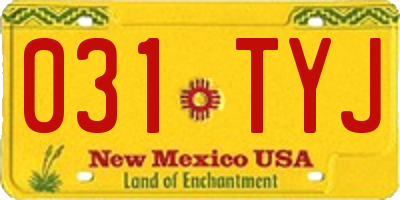 NM license plate 031TYJ