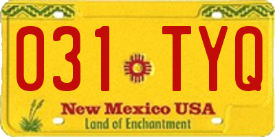 NM license plate 031TYQ
