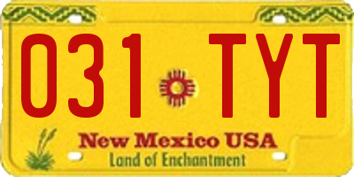 NM license plate 031TYT