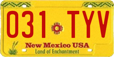 NM license plate 031TYV