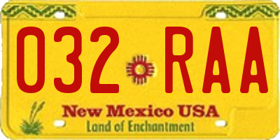 NM license plate 032RAA