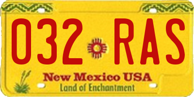 NM license plate 032RAS