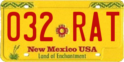 NM license plate 032RAT