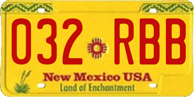 NM license plate 032RBB
