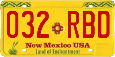 NM license plate 032RBD