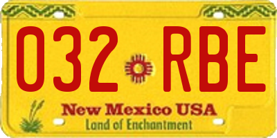 NM license plate 032RBE