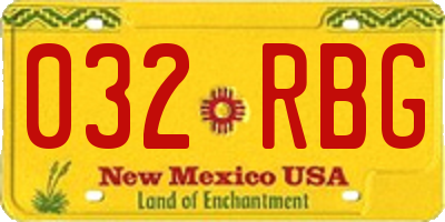 NM license plate 032RBG