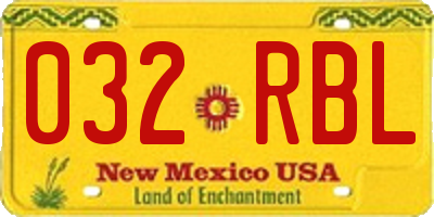 NM license plate 032RBL