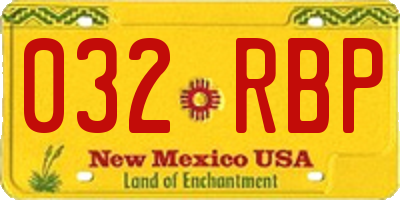 NM license plate 032RBP