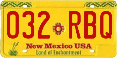 NM license plate 032RBQ