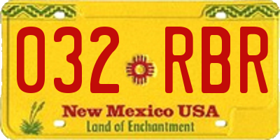 NM license plate 032RBR