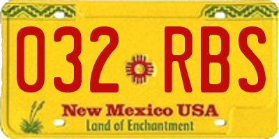 NM license plate 032RBS