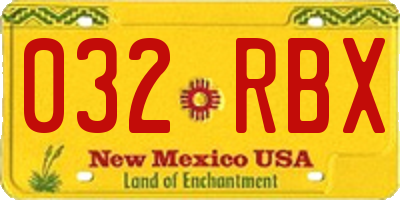 NM license plate 032RBX