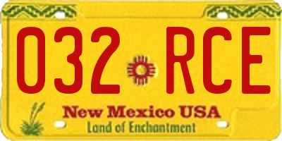 NM license plate 032RCE