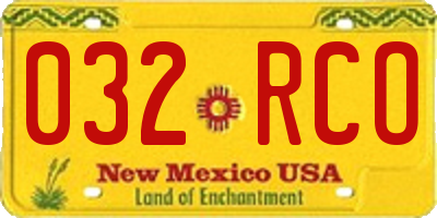 NM license plate 032RCO