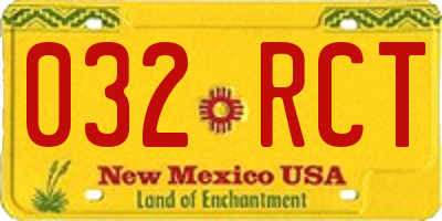 NM license plate 032RCT