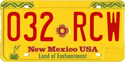 NM license plate 032RCW