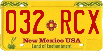 NM license plate 032RCX