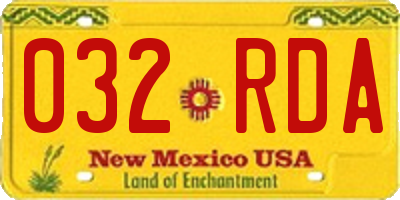 NM license plate 032RDA