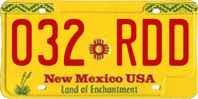 NM license plate 032RDD