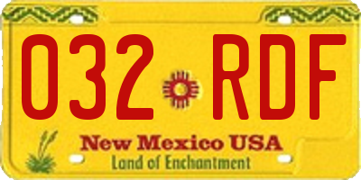NM license plate 032RDF