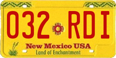 NM license plate 032RDI