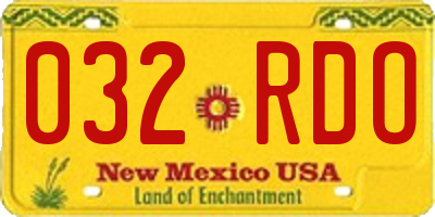 NM license plate 032RDO