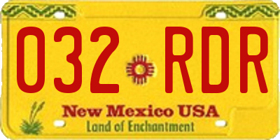 NM license plate 032RDR