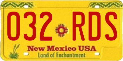 NM license plate 032RDS