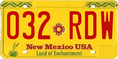 NM license plate 032RDW