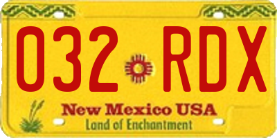 NM license plate 032RDX