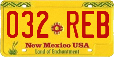 NM license plate 032REB