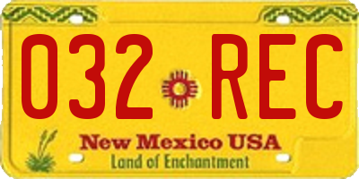NM license plate 032REC