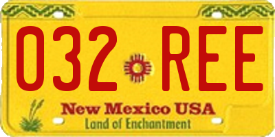 NM license plate 032REE