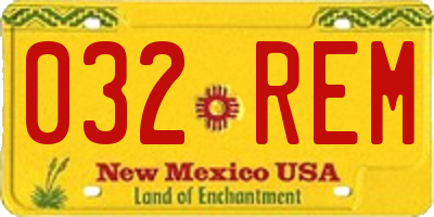 NM license plate 032REM