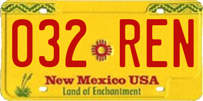 NM license plate 032REN