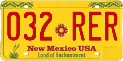 NM license plate 032RER