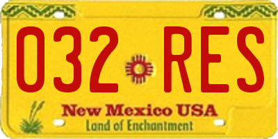 NM license plate 032RES