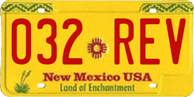NM license plate 032REV