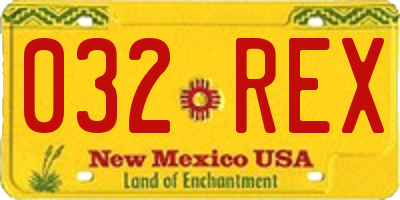 NM license plate 032REX