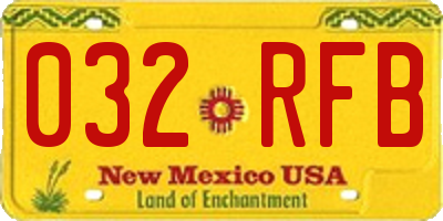 NM license plate 032RFB