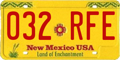 NM license plate 032RFE