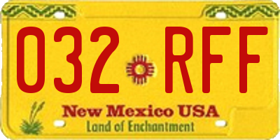 NM license plate 032RFF