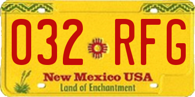 NM license plate 032RFG
