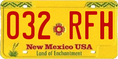 NM license plate 032RFH