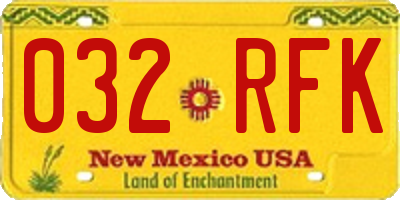 NM license plate 032RFK